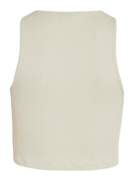 Top Vila Felia Beige per Donna