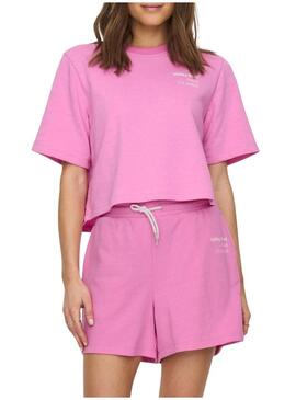 T-Shirt Only Sasja Rosa per Donna