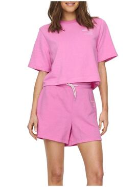 T-Shirt Only Sasja Rosa per Donna