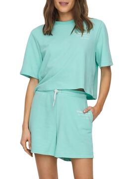 T-Shirt Only Sasja Turquoise per Donna