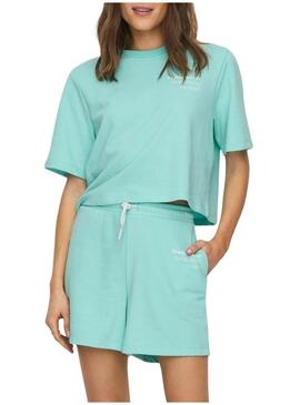 T-Shirt Only Sasja Turquoise per Donna