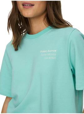 T-Shirt Only Sasja Turquoise per Donna