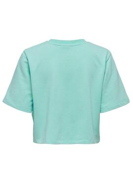 T-Shirt Only Sasja Turquoise per Donna