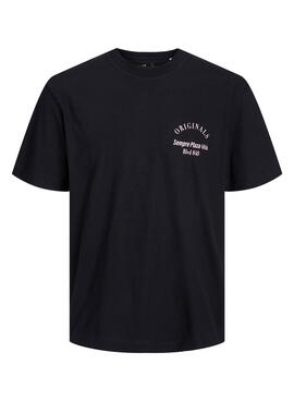 T-Shirt Jack & Jones Scape Nero per Uomo