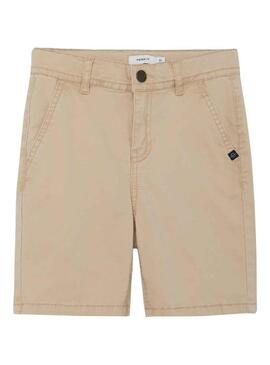 Bermuda Name It Silas Slim Long Beige per Bambino