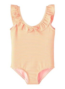 Costume da bagno Name It Costume Ziline Arancione per Bambina