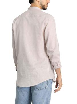 Camicia Klout Lino Beige per Uomo