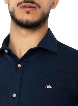 Camicia Klout Lino Blu Navy per Uomo