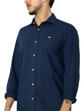 Camicia Klout Lino Blu Navy per Uomo