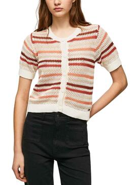 Cardigan Pepe Jeans Frances Beige per Donna