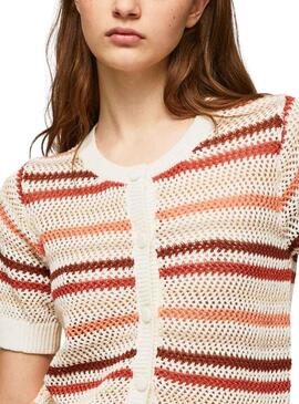 Cardigan Pepe Jeans Frances Beige per Donna