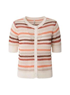 Cardigan Pepe Jeans Frances Beige per Donna