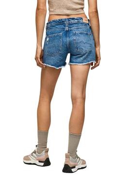 Shorts Pepe Jeans Trinciatrice Blu per Donna