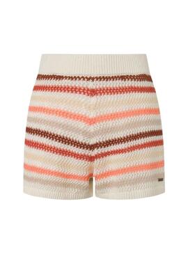 Shorts Pepe Jeans Francesca Beige per Donna