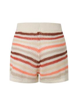 Shorts Pepe Jeans Francesca Beige per Donna