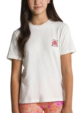 T-Shirt Vans Rose Bianco per Bambina