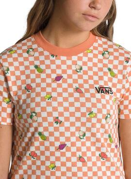 T-Shirt Vans Fruit Check Arancione per Bambina