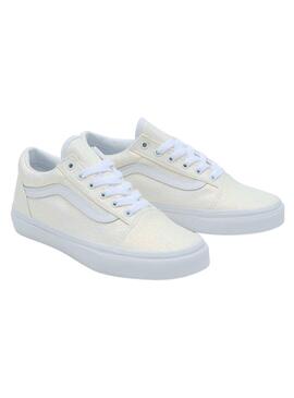 Sneakers Vans Old Skool Glitter Bianco per Bambina