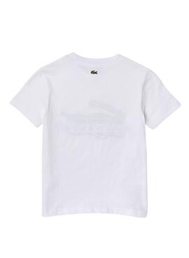 T-Shirt Lacoste Vintage Bianco per Bambino