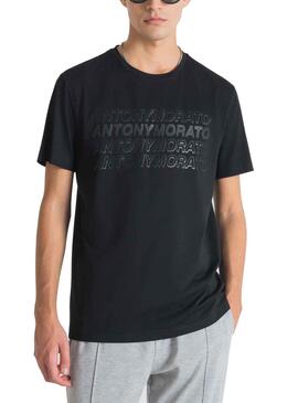 T-Shirt Antony Morato Multilogo Nero Uomo