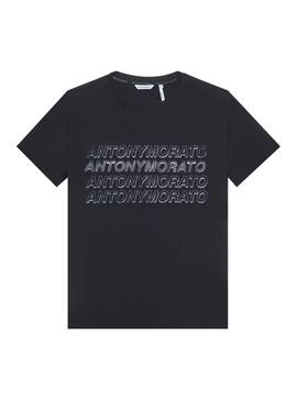 T-Shirt Antony Morato Multilogo Nero Uomo