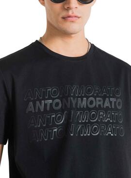 T-Shirt Antony Morato Multilogo Nero Uomo