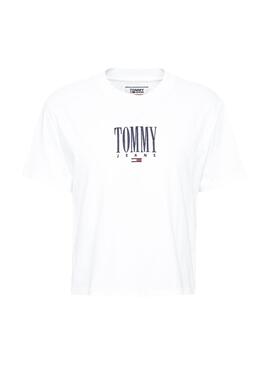 T-Shirt Tommy Jeans Ricamo Bianco Donna