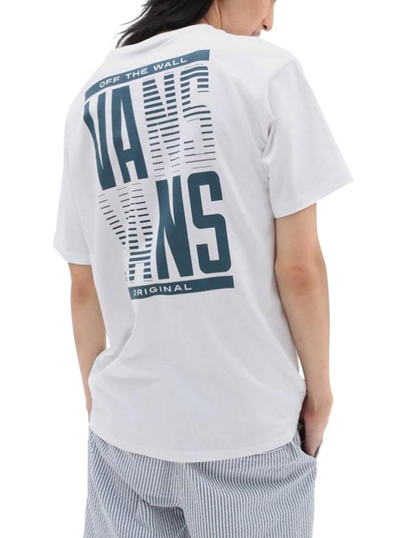 T-Shirt Vans Stacked Bianco per Donna