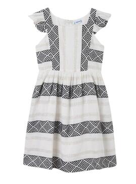 Vestito Mayoral Jacquard Lurex Bianco per Bambina