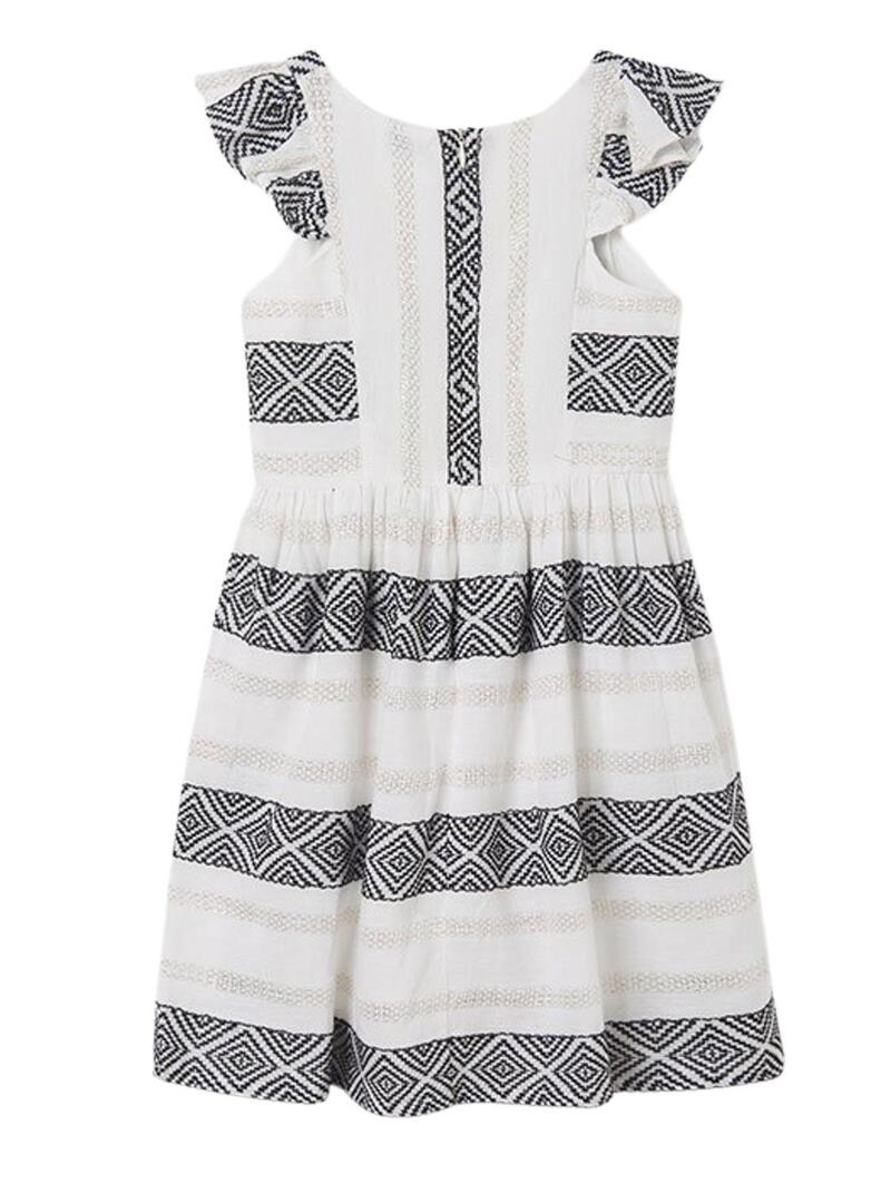 Vestito Mayoral Jacquard Lurex Bianco per Bambina