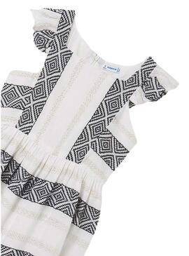 Vestito Mayoral Jacquard Lurex Bianco per Bambina