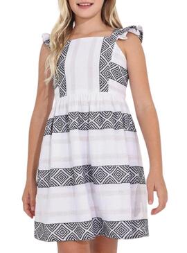 Vestito Mayoral Jacquard Lurex Bianco per Bambina