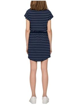 Vestito Only May Blu Navy Strisce per Donna