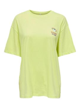 T-Shirt Only Vita Giallo per Donna