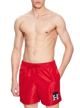 Costume da bagno Tommy Hilfiger TH Monogram Rosso Uomo