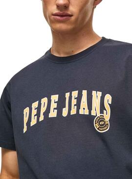 T-Shirt Pepe Jeans Ronell Blu Navy per Uomo