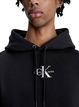 Felpa Calvin Klein Hoodie Nero per Uomo