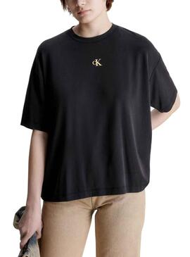 T-Shirt Calvin Klein Logo Modale Nero per Uomo