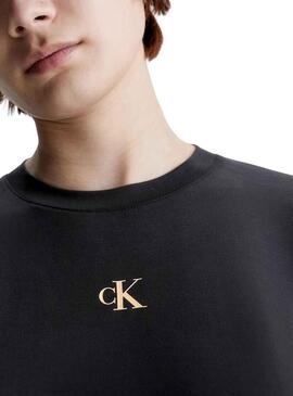 T-Shirt Calvin Klein Logo Modale Nero per Uomo