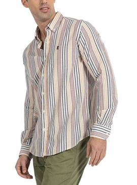 Camicia El Pulpo Oaxaca Beige per Uomo