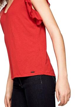 Top Pepe Jeans Auteuil Rosso Donna