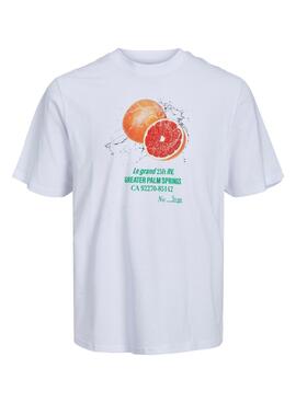 T-Shirt Jack & Jones Grocery Bianco per Uomo