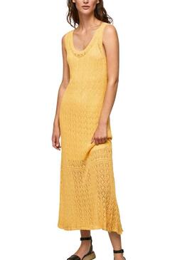 Vestito Jeans Pepe Farah Giallo per Donna