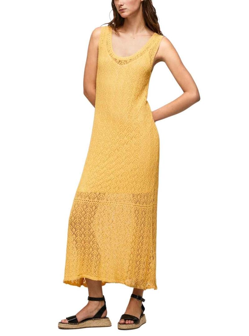 Vestito Jeans Pepe Farah Giallo per Donna