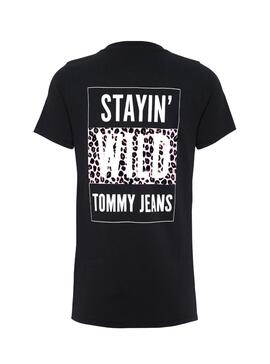 T-Shirt Tommy Jeans Stay Wild Black Donna