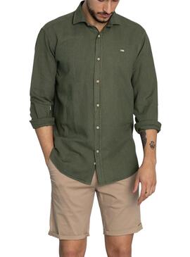 Camicia Lino Verde Klout per Uomo