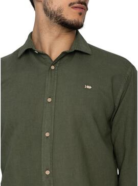 Camicia Lino Verde Klout per Uomo