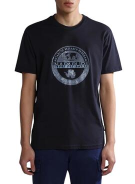 T-Shirt Napapijri Bollo Blu Navy per Uomo