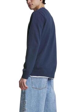 Pullover Tommy Jeans Essenziale Light Blu Navy Uomo