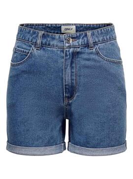 Short Only Mon Vega Denim Blu Medio per Donna